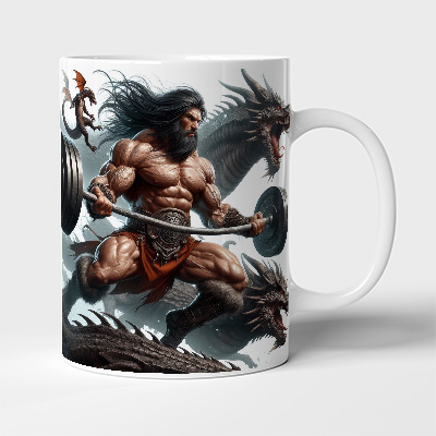 Bodydrom Kişiye Özel İsim veya Logo Yazılabilir Bodybuilder Master Dragons Temalı Kupa