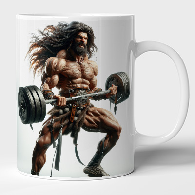 Bodydrom Kişiye Özel İsim veya Logo Yazılabilir Bodybuilder Barbell Warrior Temalı Kupa