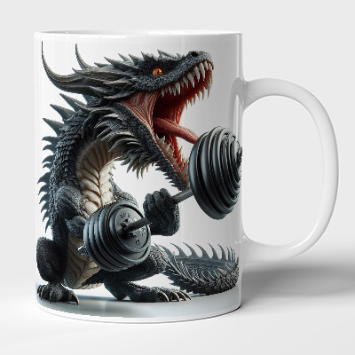 Bodydrom Kişiye Özel İsim veya Logo Yazılabilir Dragon Barbell 1 Temalı Kupa