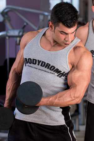 Bodydrom Fitness Bodybuilding Sporcu Atleti Gri Renk Siyah Yan Panel