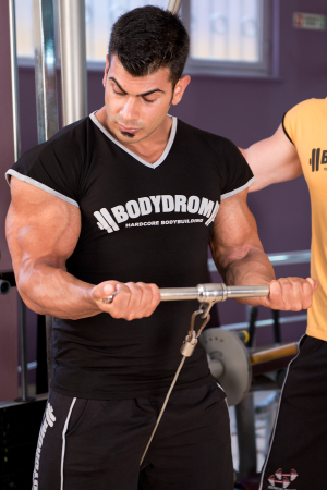 Bodydrom Fitness Bodybuilding Sporcu T-Shirt Düşük Kol Siyah