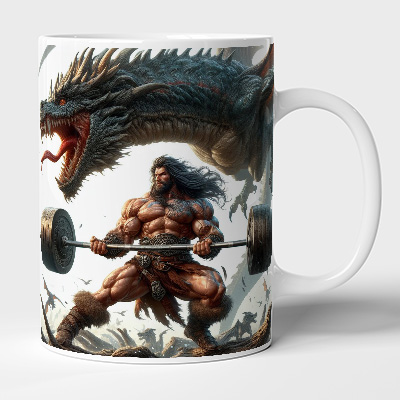 Bodydrom Kişiye Özel İsim veya Logo Yazılabilir Bodybuilder War Of Dragons Temalı Kupa
